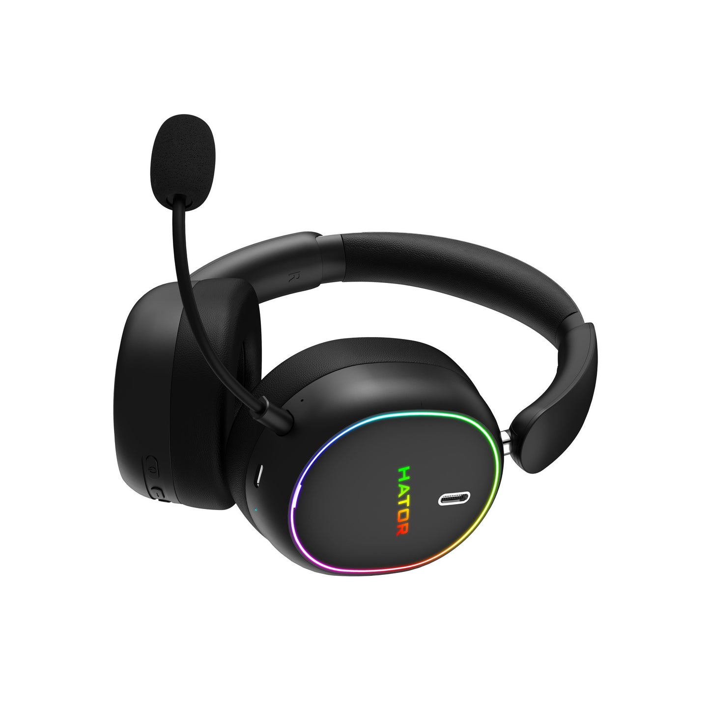 Cuffie da gioco over-ear wireless Hator Phoenix 2 (nere, RGB, Bluetooth 5.4 USB-C da 2,4 GHz)