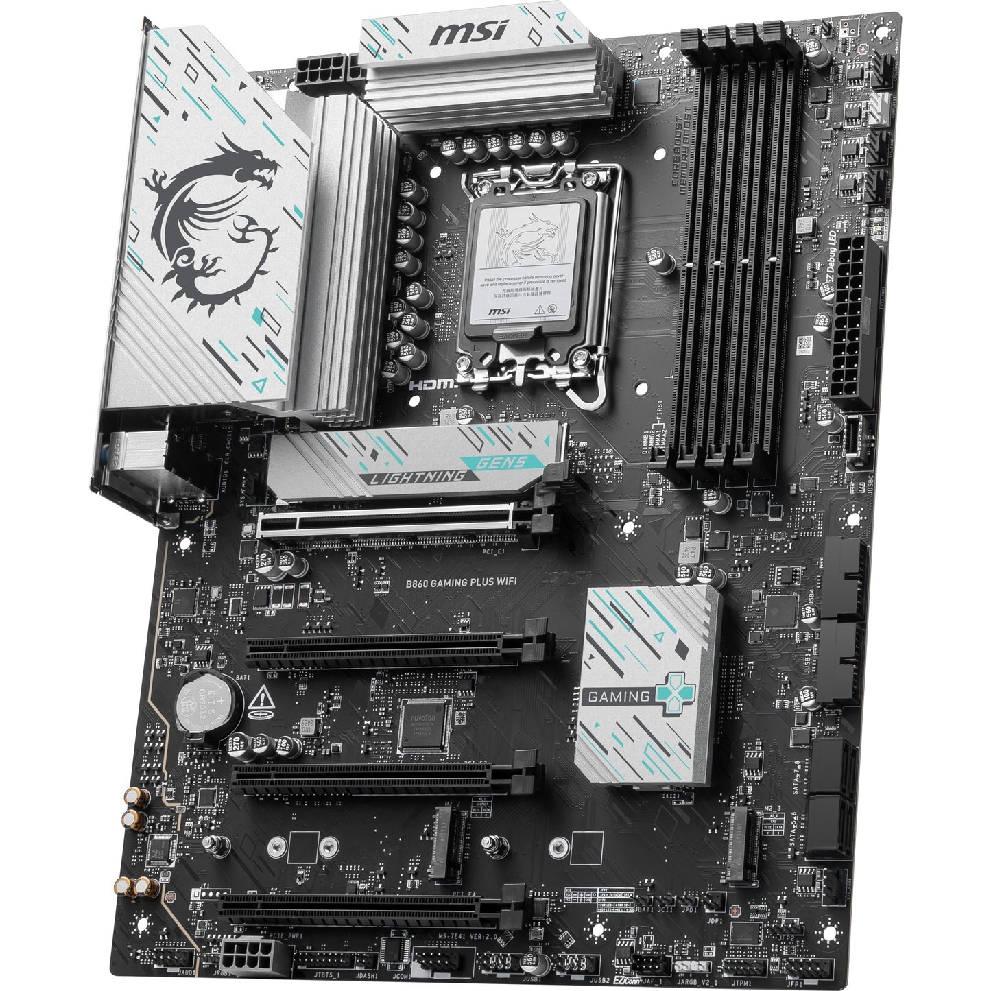 Placa base MSI B860 Gaming Plus WiFi Socket 1851 (RAID, 5GB-LAN, WiFi 7, BT, Sonido, ATX)