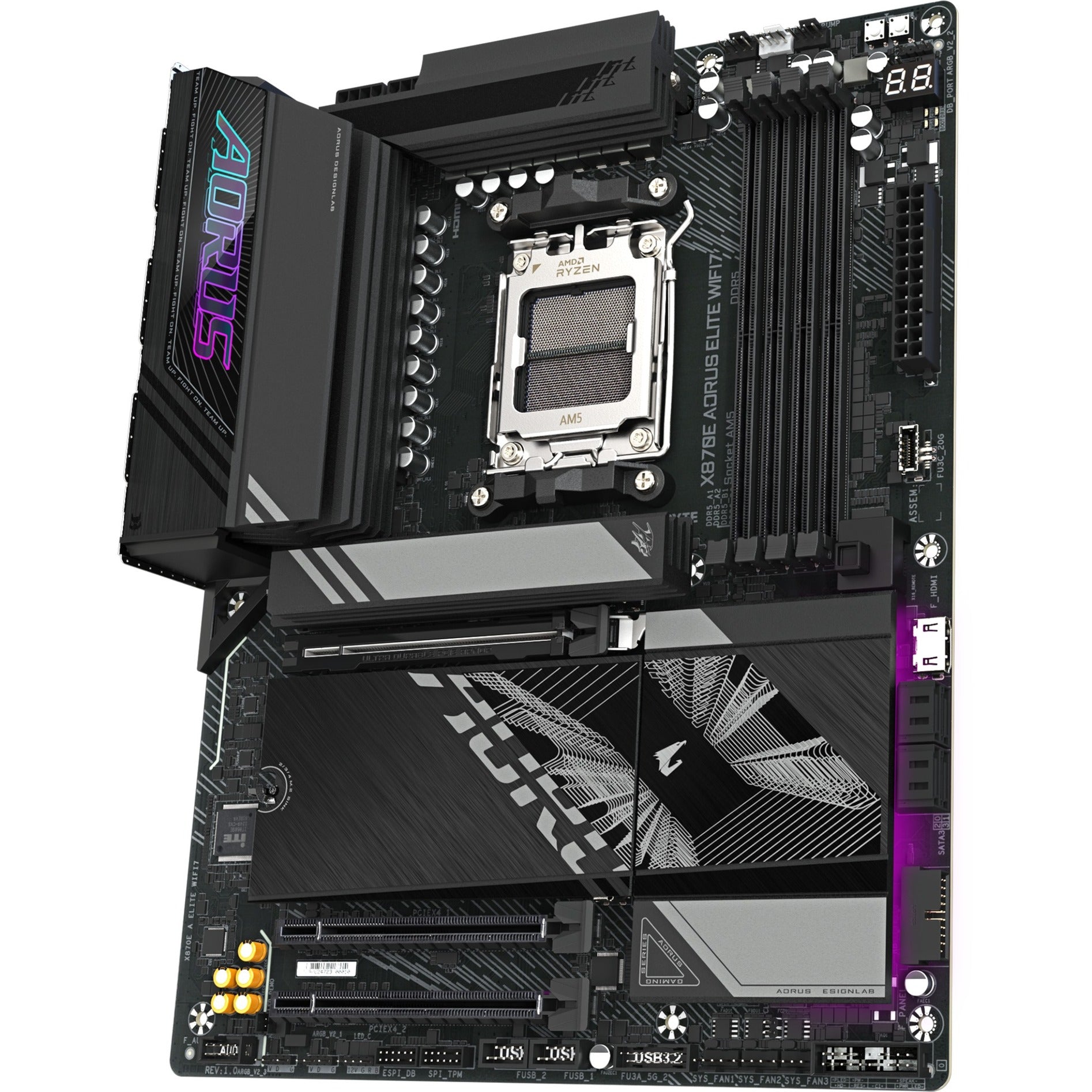 Gigabyte x870e aorus elite wifi7 socket am5 moederbord (zwart, raid, 2.5gb-lan, wi-fi 7, bt, sound, atx)