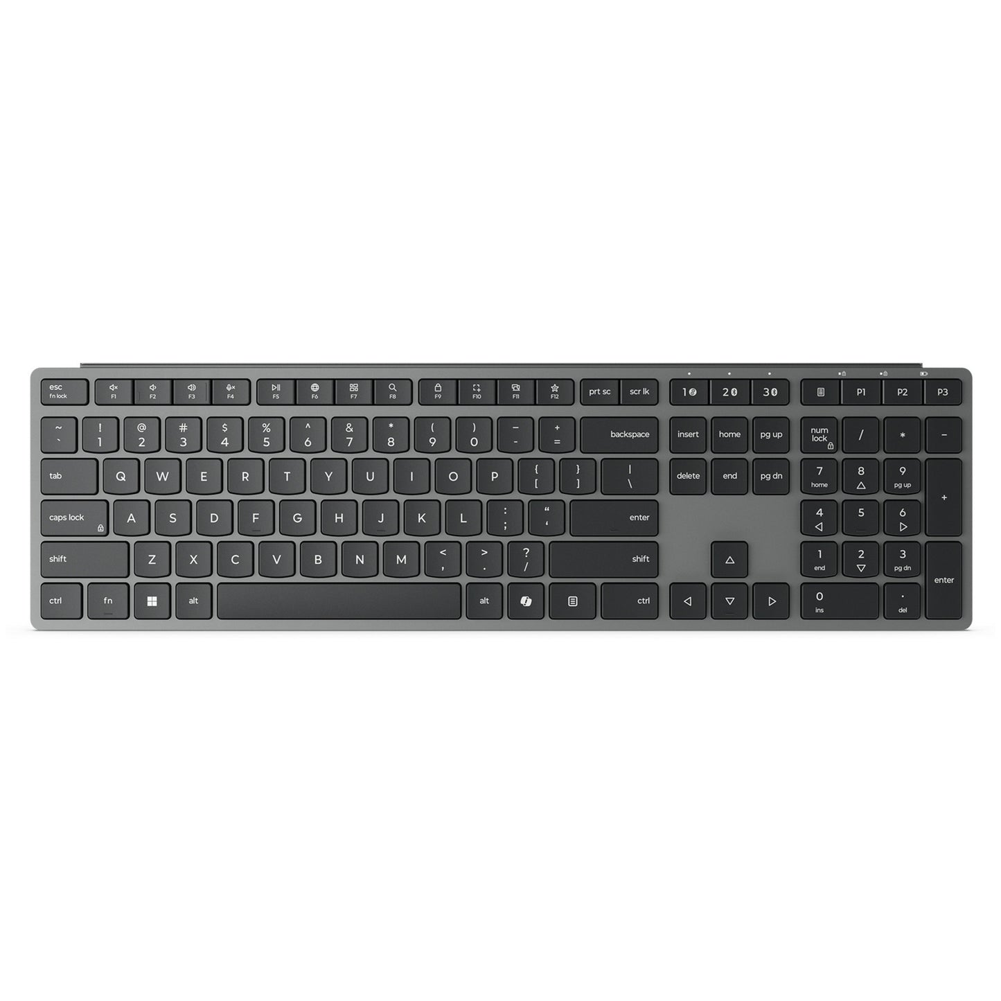 Lenovo 700 moderno teclado inalámbrico multidispositivo-conjunto de escritorio us euro103p (gris, 100%, 2,4 GHz, Bluetooth)