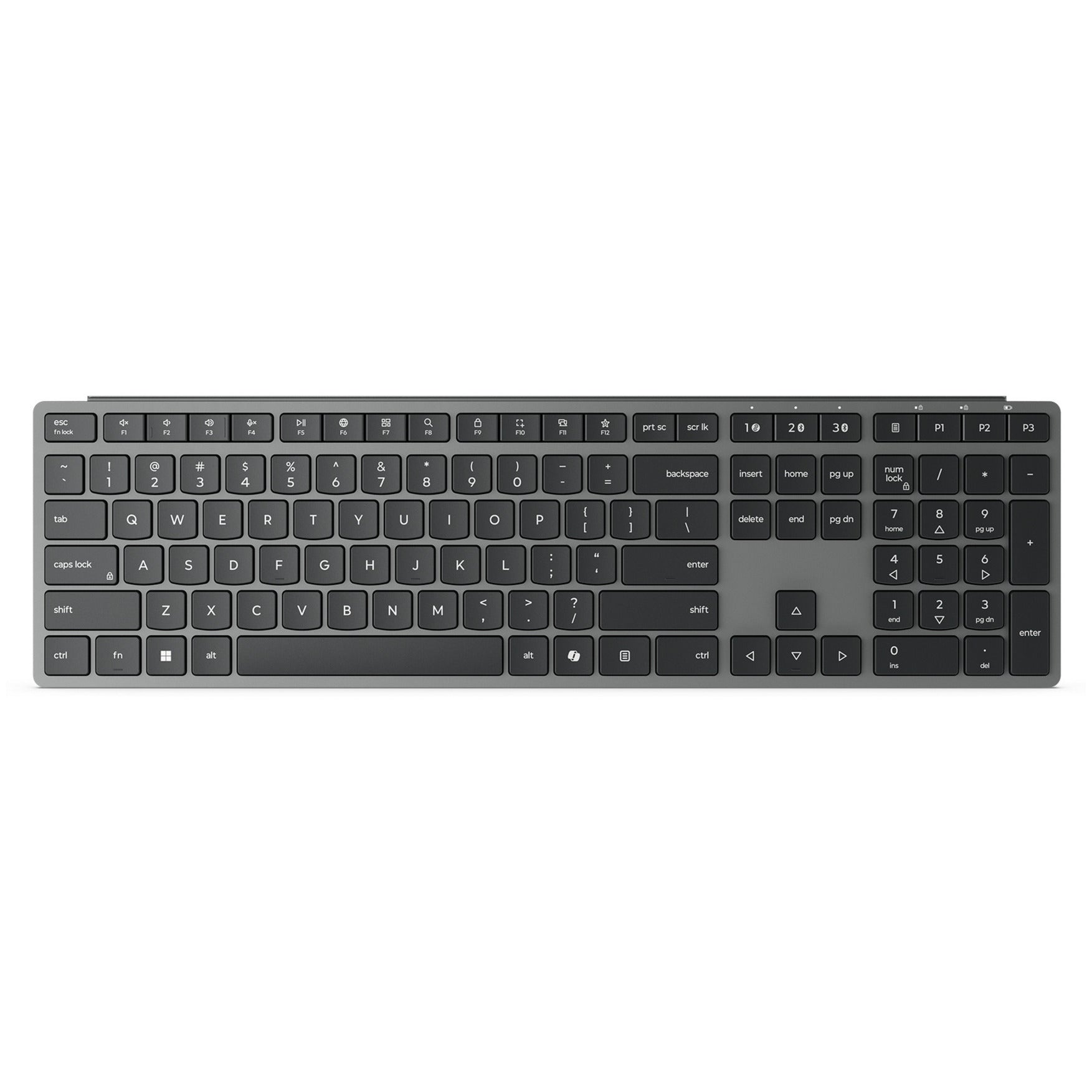 Lenovo 700 moderno teclado inalámbrico multidispositivo-conjunto de escritorio us euro103p (gris, 100%, 2,4 GHz, Bluetooth)