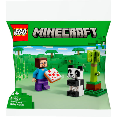 Lego Minecraft - giocattoli da costruzione Steve e Baby Panda (30672)