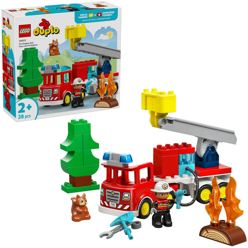 Lego Duplo Town 10473 camion dei pompieri con manichetta e vigile del fuoco