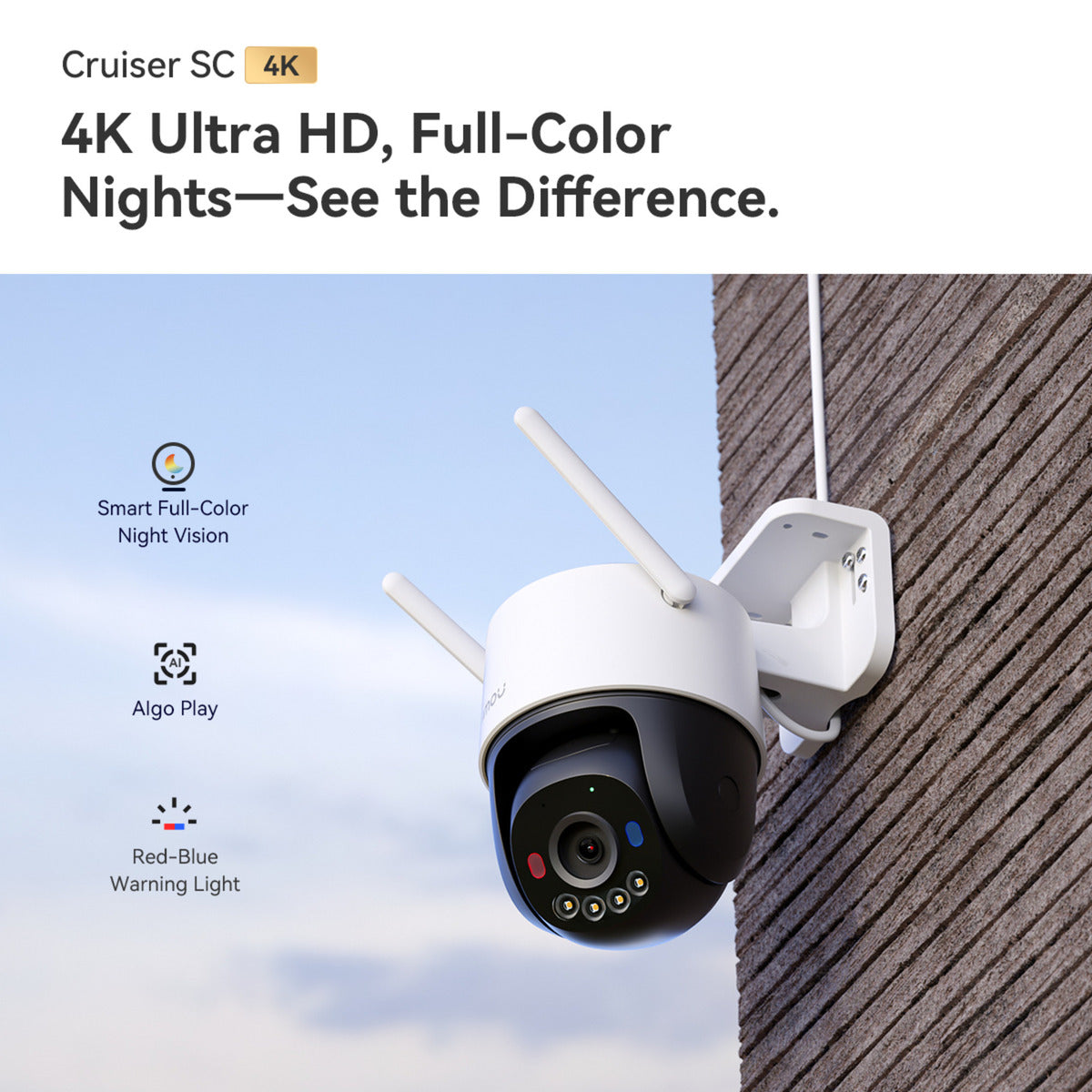 Telecamera di sicurezza Imou cruiser sc 4k (bianco, 8 mp (3840x2160), poe, wifi 6)
