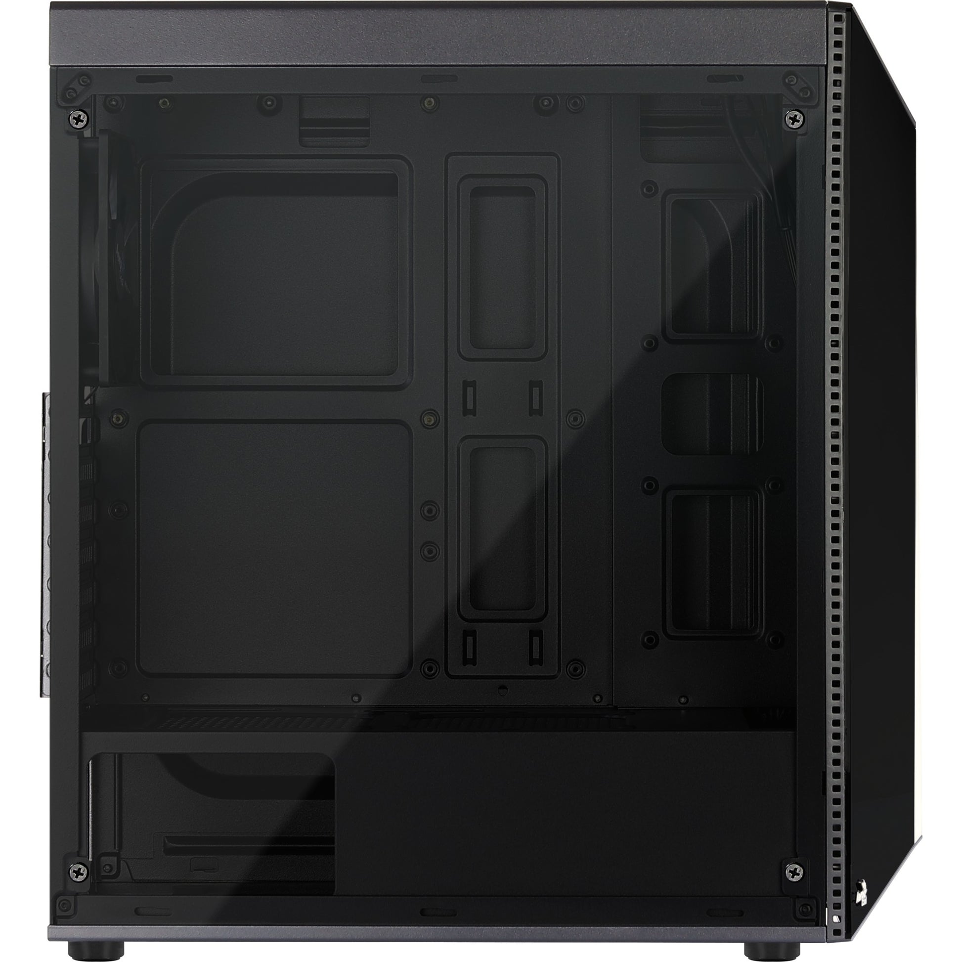 Aerocool shard midi tower behuizing (zwart | 3x usb-a | rgb | window)