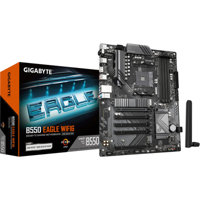 Placa base Gigabyte B550 Eagle WiFi6 Socket AM4 (negro gris, RAID, GB-LAN, WiFi 6, BT, Sonido, ATX)