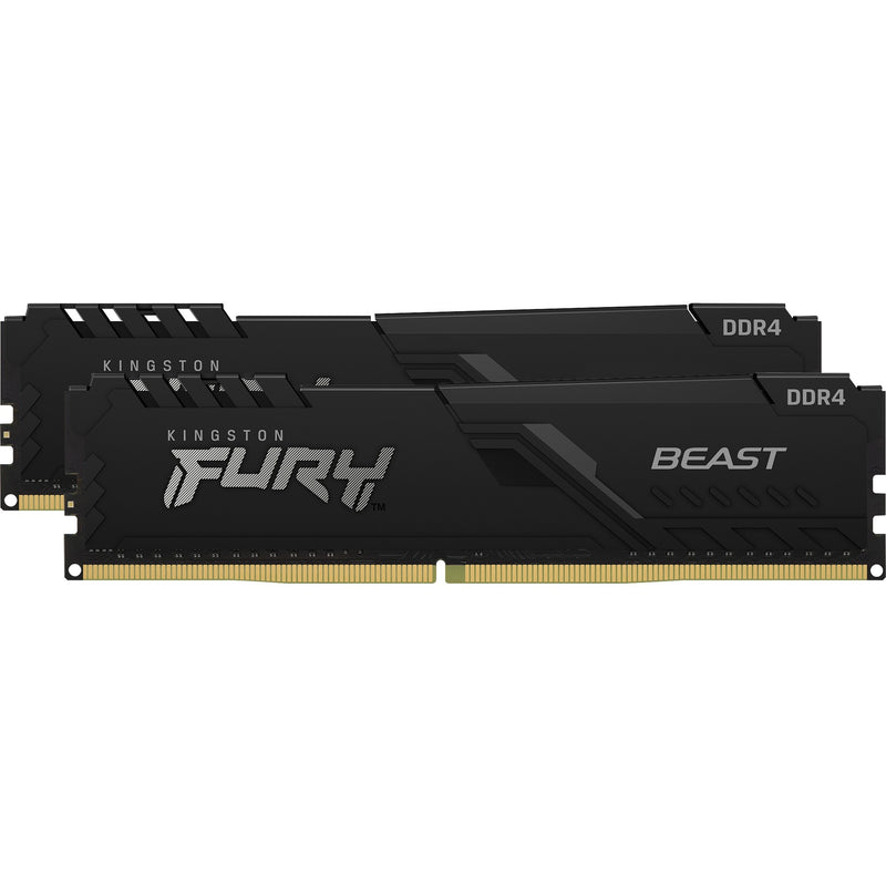 Kingston fury 16 gb ddr4-3600 (2x 8 gb) kit werkgeheugen (zwart, kf436c17bbk2 16, beast, xmp 2.0)