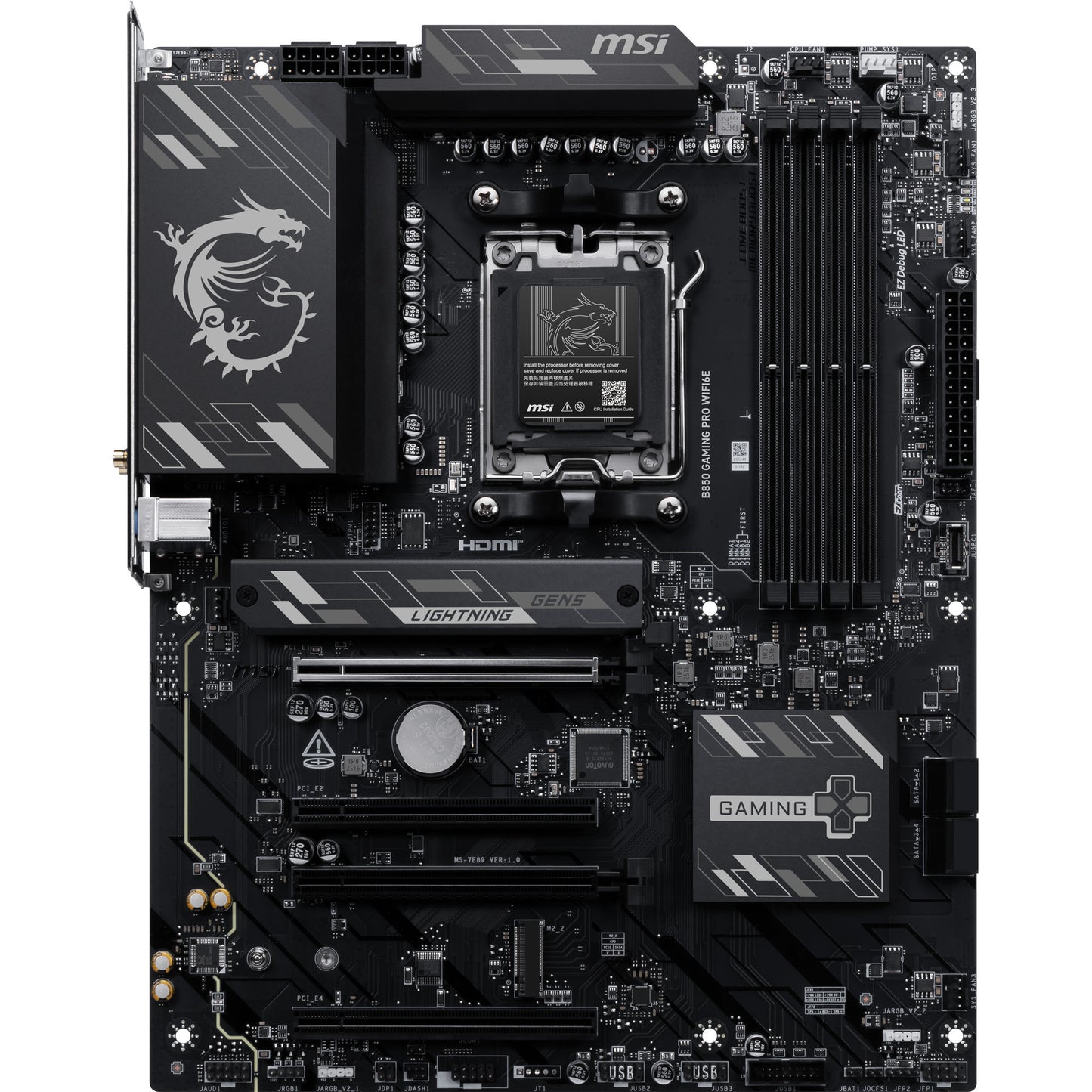 Scheda madre MSI B850 Gaming Pro WiFi 6E Socket AM5 (Nero, RAID, 2.5GB-LAN, WiFi 6E, BT, Suono, ATX)