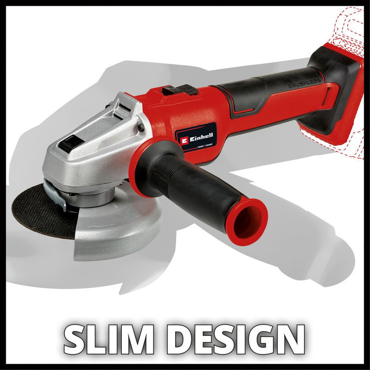 Einhell accu haakse slijper axxio 18 115 q bl li solo - power x-change - 18 v li-ion - koolborstelloze motor - ø115 mm - 8.500 t min - snelspanmoer - excl. accu, lader en slijpschijf