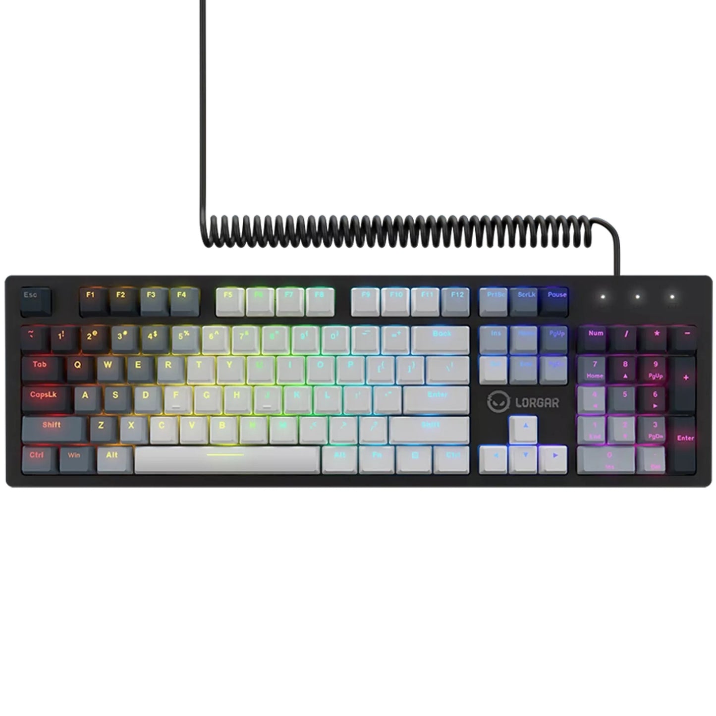 Lorgar azar 514, gaming toetsenbord (wit, us lay-out, logar dream, rgb)