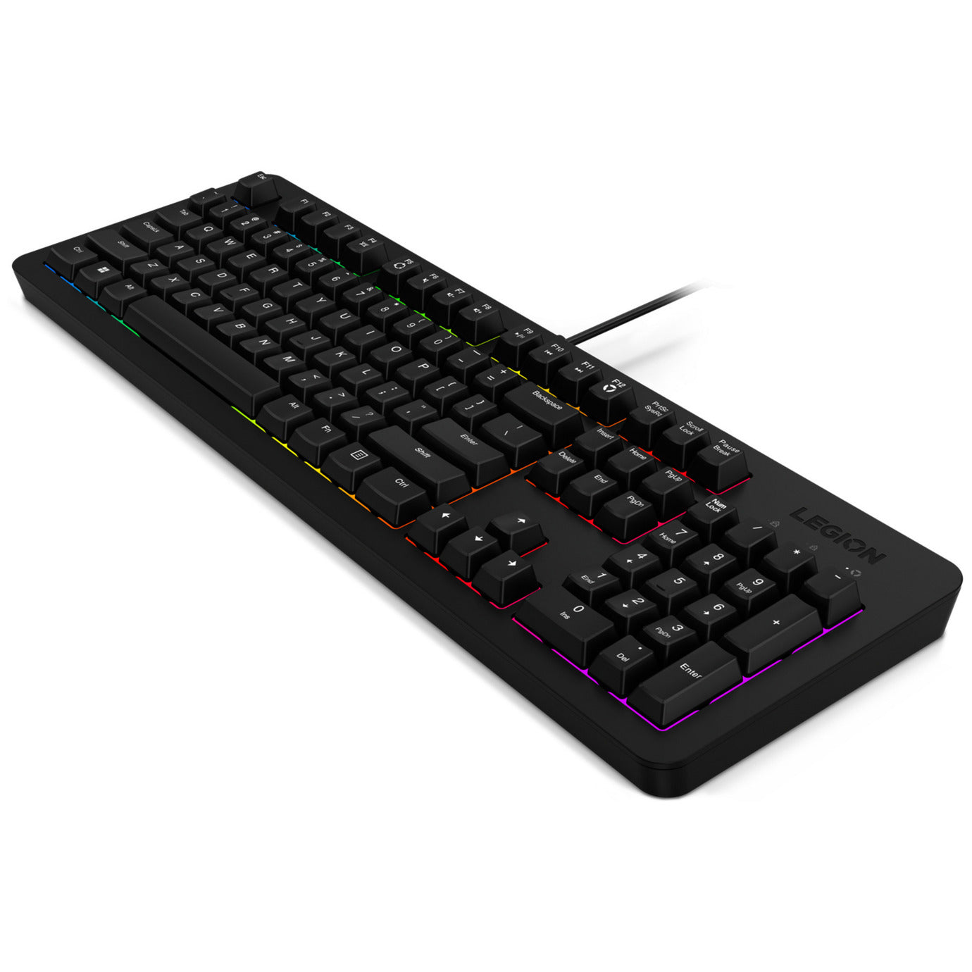 Lenovo legion k310 rgb gaming toetsenbord (zwart, us lay-out (qwerty), membraan, 100%, membraan switch, rgb, usb)