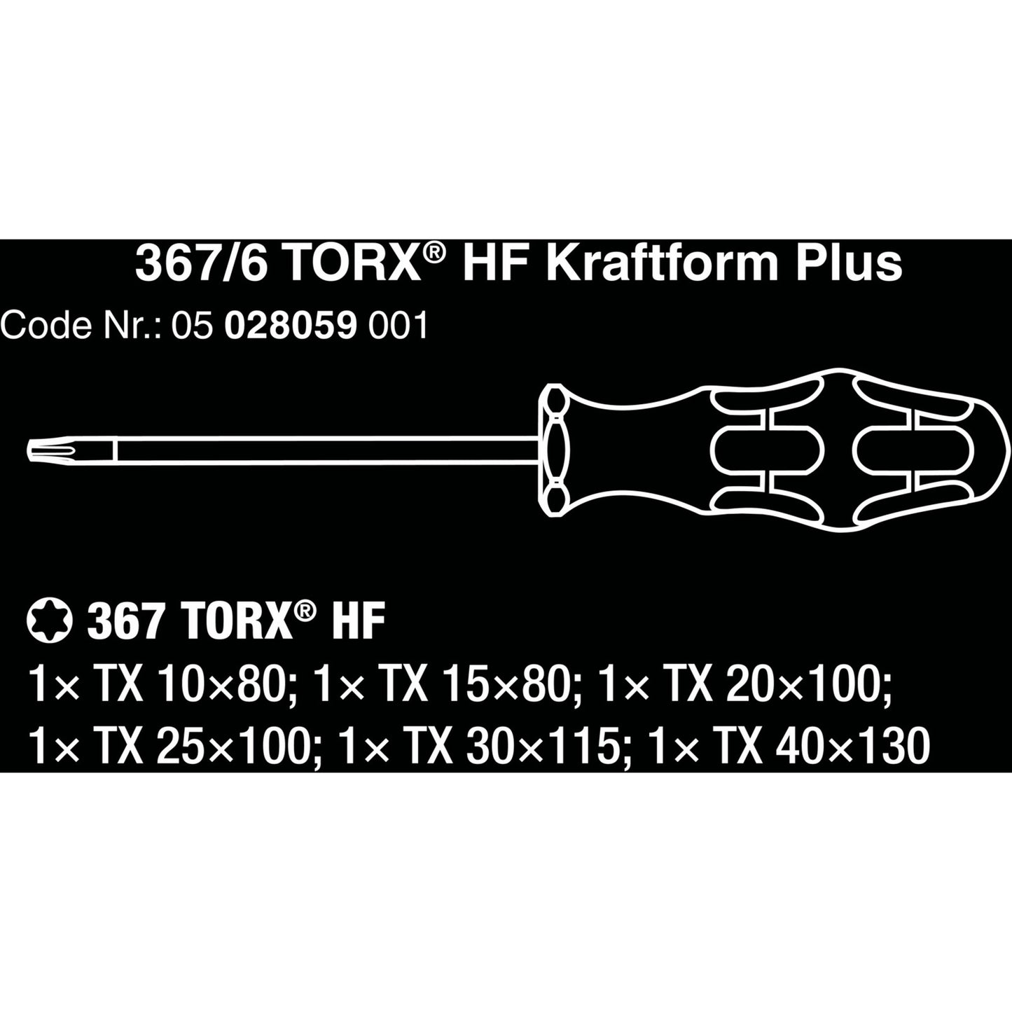 Wera 367 6 Torx HF screwdriver set Kraftform Plus +