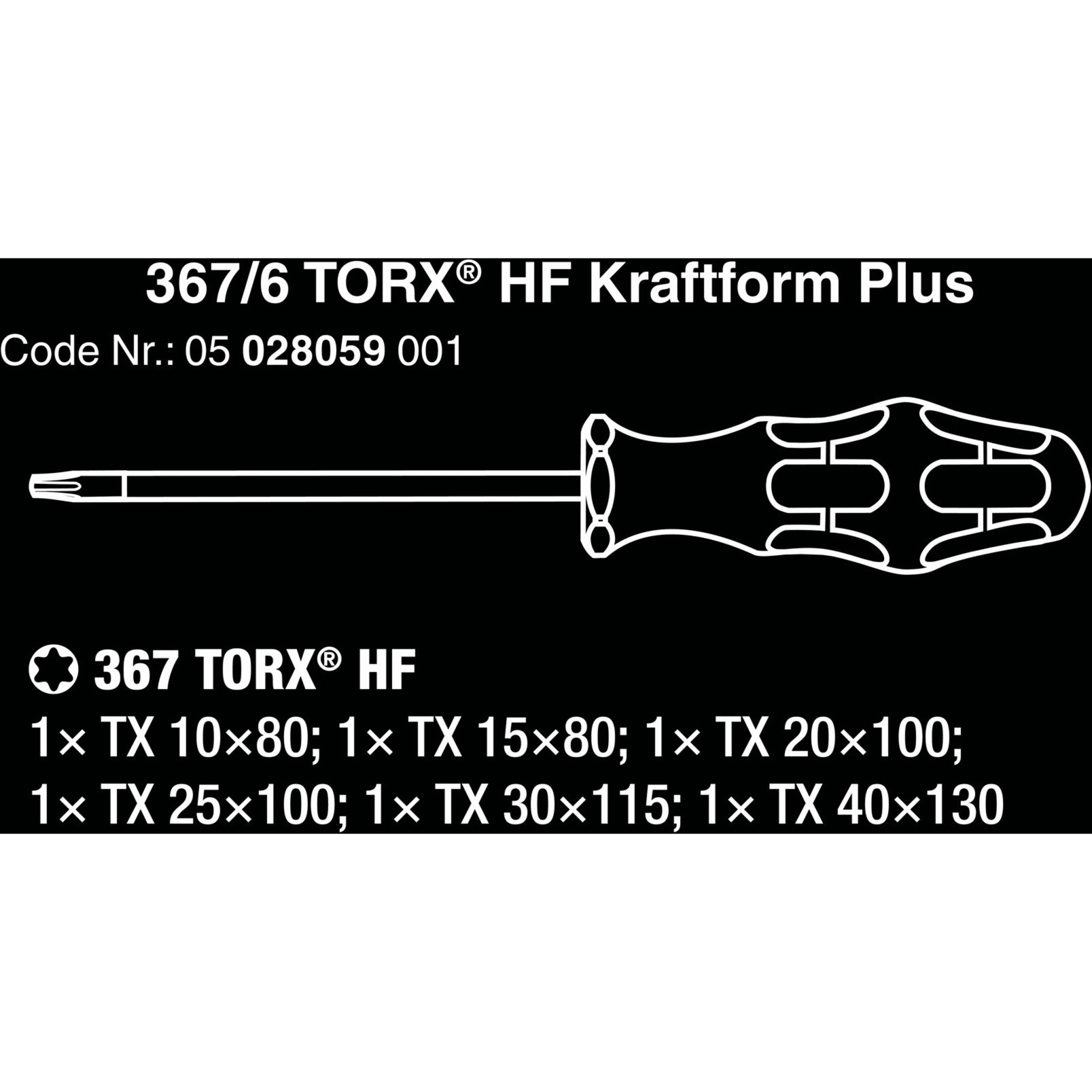 Wera 367 6 Torx HF screwdriver set Kraftform Plus +