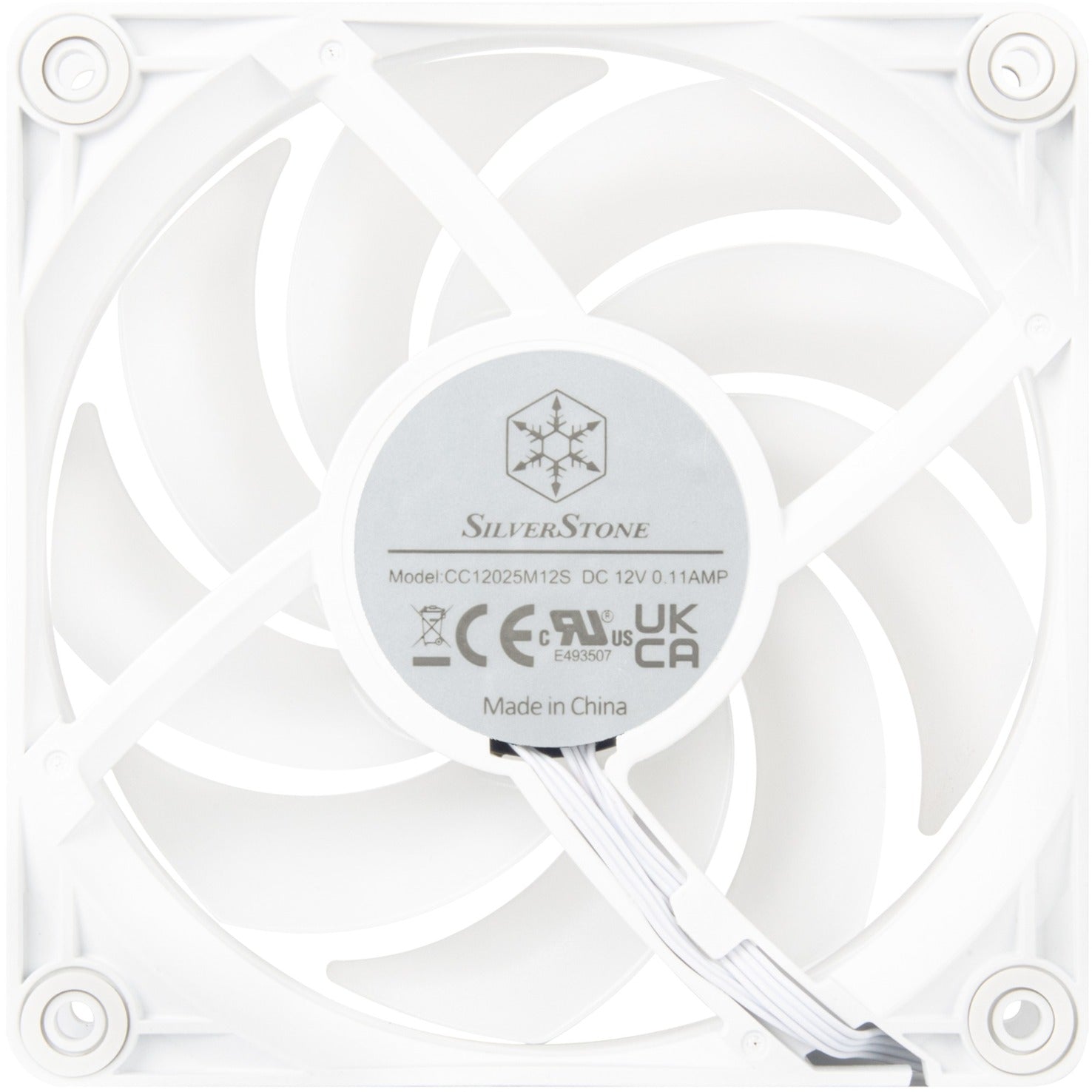 Silverstone vista 120 argb case fan (wit, 120 x 120 x 25 mm, pwm)