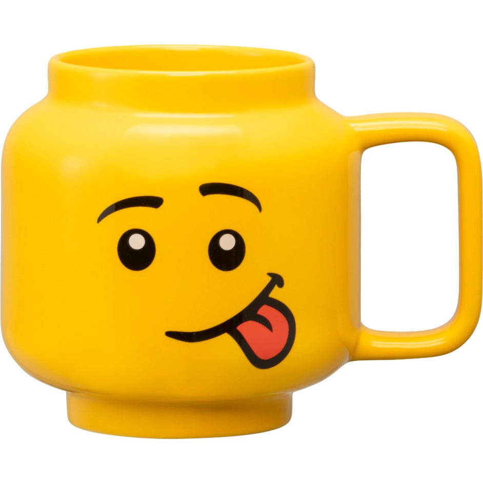 Lego - keramische mok hoofd silly 530 ml - aardewerk - geel