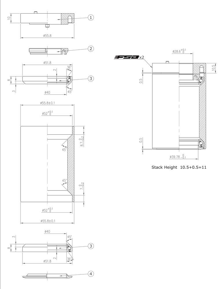 Serie sterzo Fsa n.55r 1,5 acr