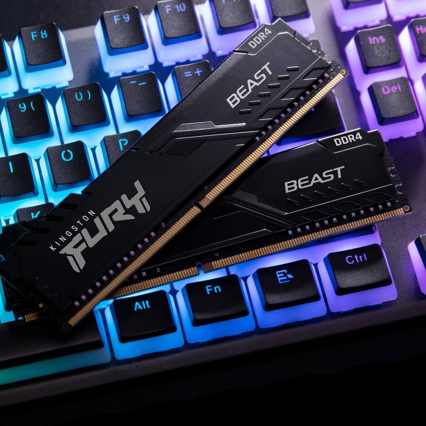 Kingston fury 16 gb ddr4-3600 (2x 8 gb) kit werkgeheugen (zwart, kf436c17bbk2 16, beast, xmp 2.0)