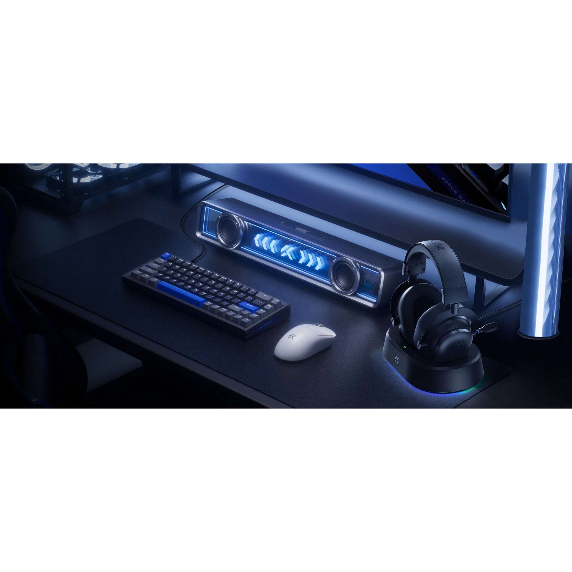 Mchose v9 turbo+ cuffie da gioco over-ear wireless magnetiche (bianco argento, nintendo switch, playstation 4, playstation 5, cellulare, pc, usb bluetooth 2.4g)