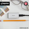 Kingston xs2000 portable 2 tb externe ssd (zilver zwart, sxs2000 2000g, usb-c 3.2 (20 gbit s))
