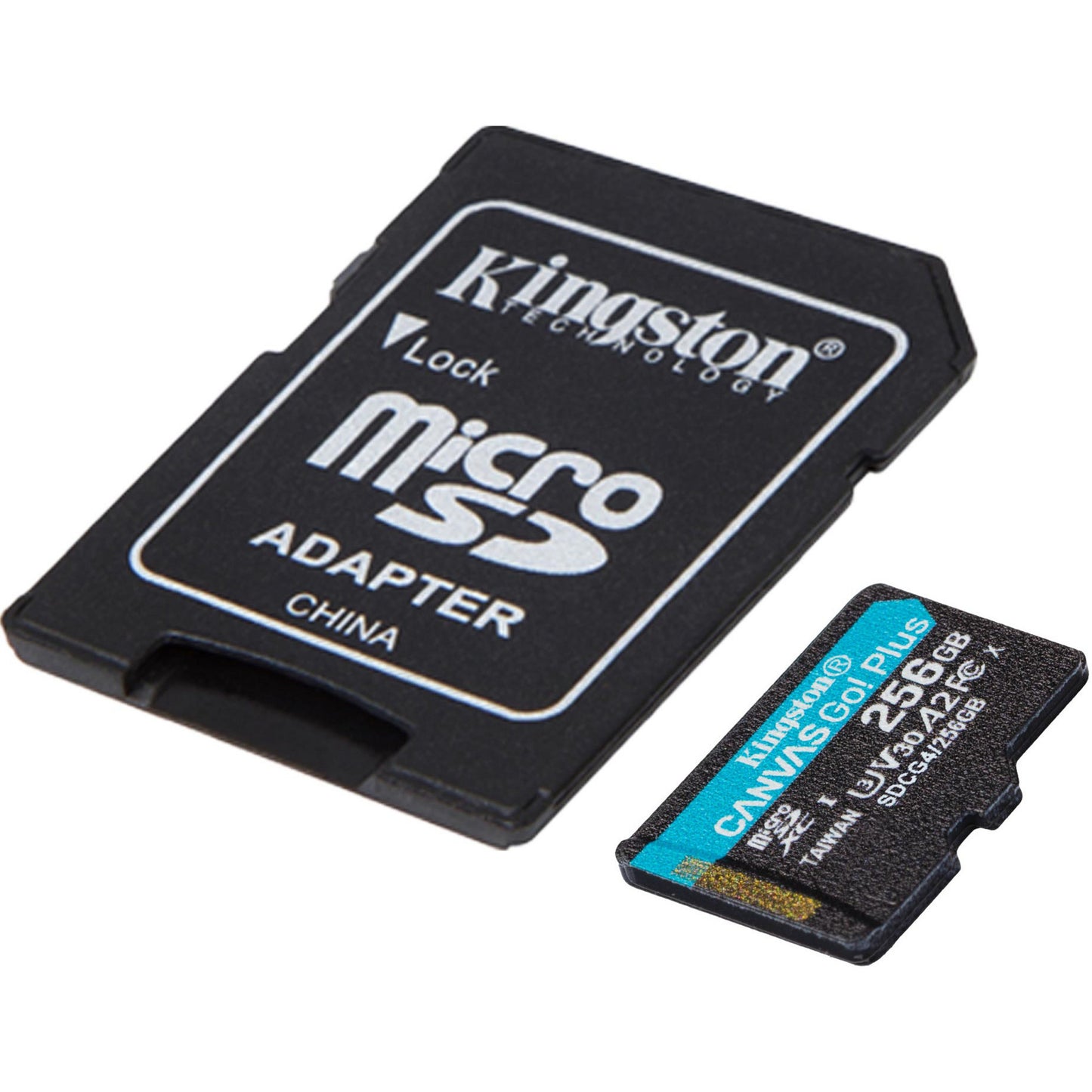 Kingston canvas go! plus microsdxc 256 gb geheugenkaart (zwart, incl. adapter, class 10, uhs-i u3, v30, a2)
