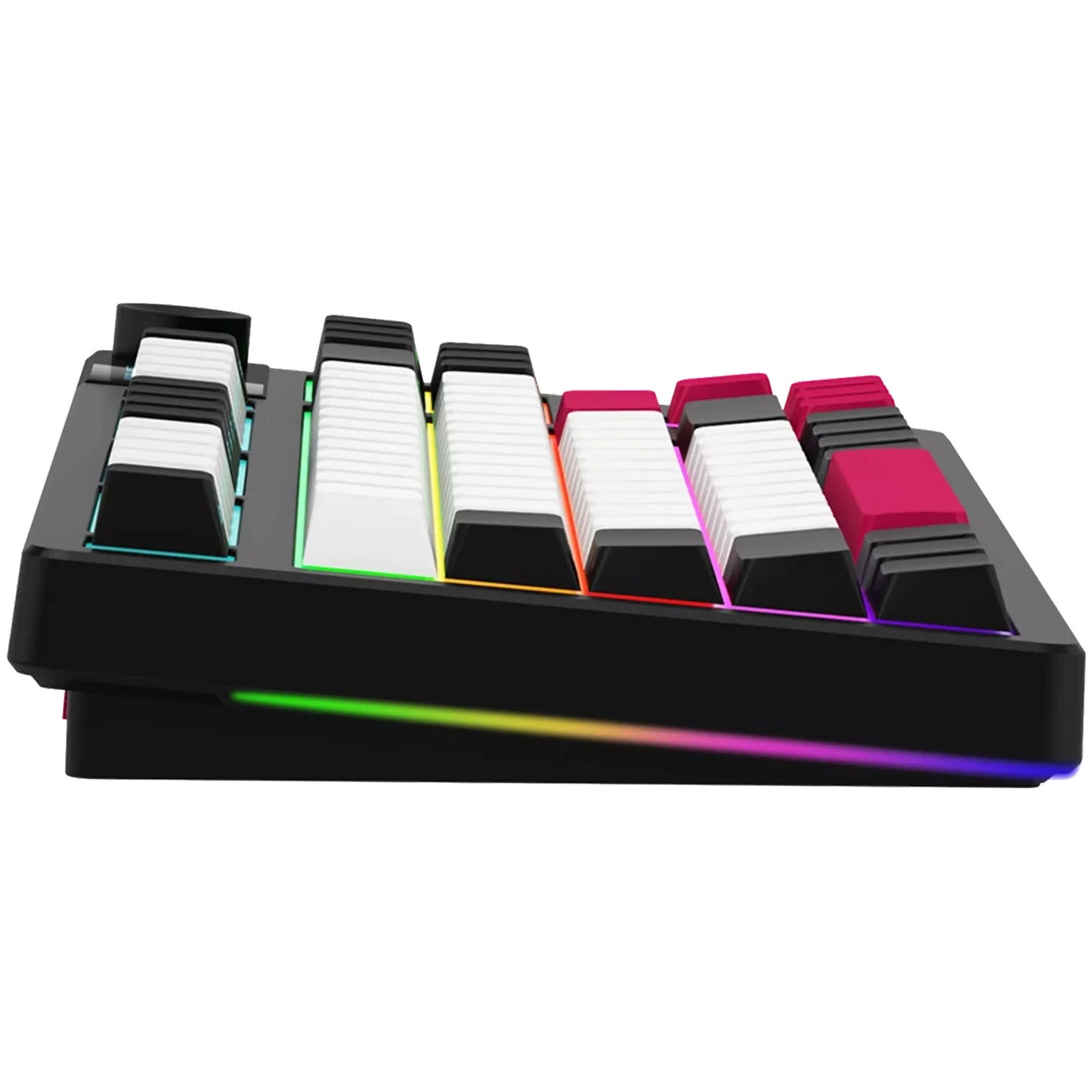 Lorgar kbp70tklw, teclado para juegos (negro, diseño estadounidense, logar toxic purple, tkl, rgb, intercambiable en caliente, pbt double-shot, bluetooth 2.4ghz usb)