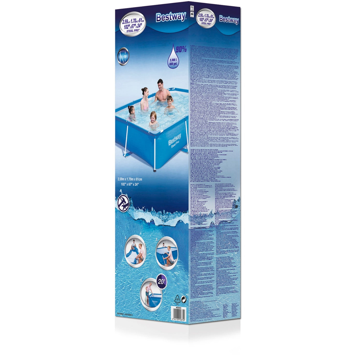 Piscina de acero Bestway 259 x 170 x 61 cm