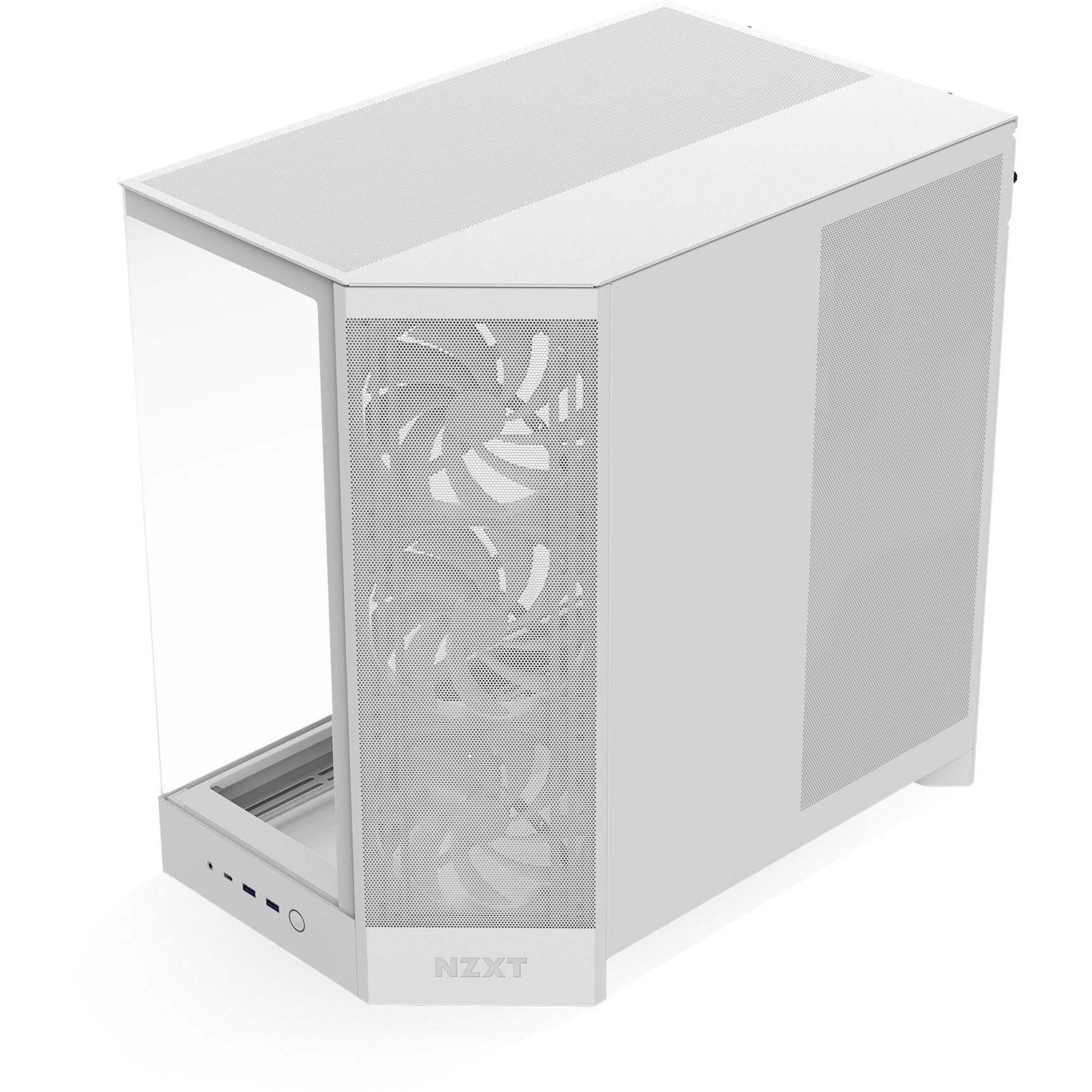 Custodia midi tower Nzxt h9 flow (bianco (opaco) | 2x USB-A | 1x USB-C | vetro temperato)