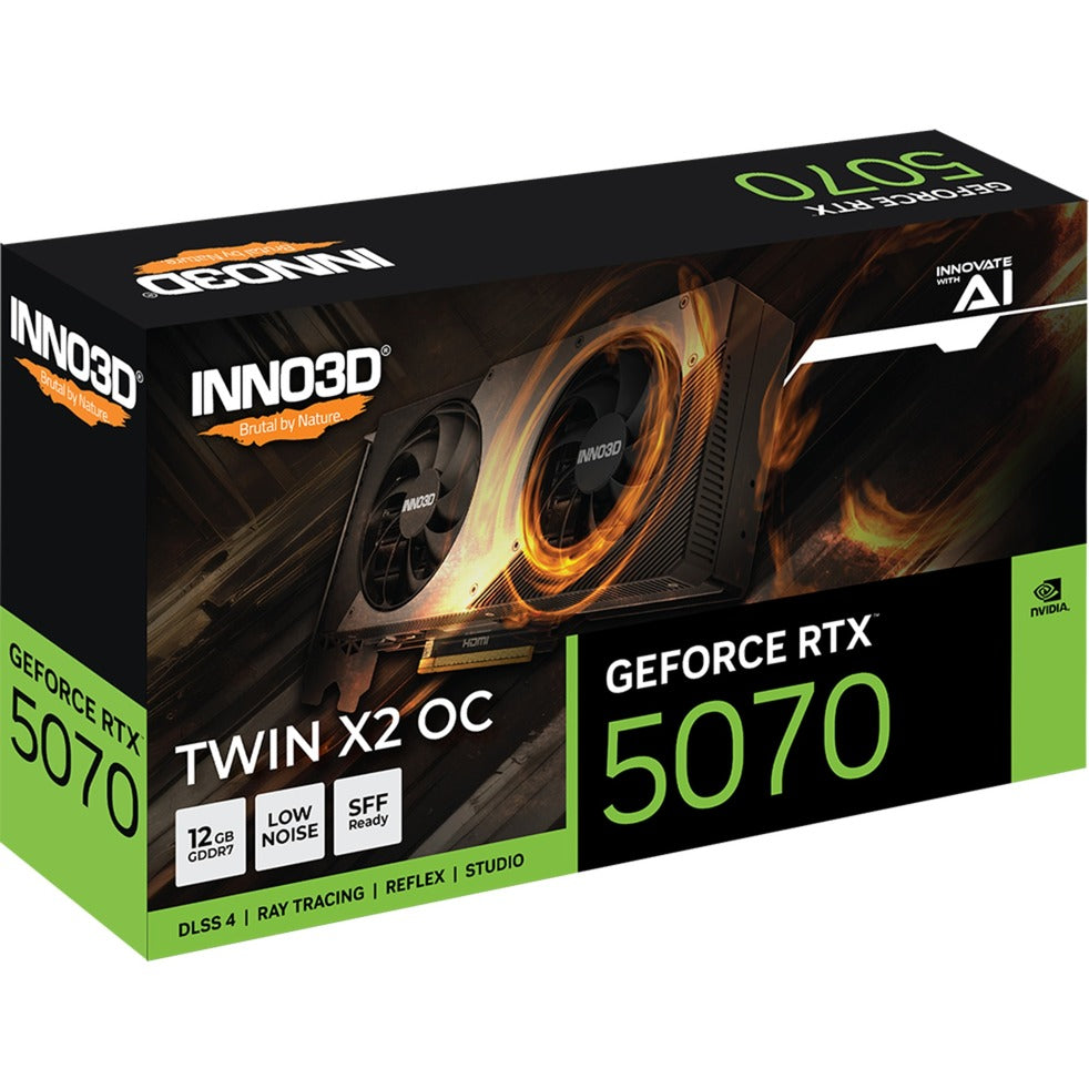 Inno3D N50702-12D7X-195064N GeForce RTX ™ 5070 Twin X2 OC, ATX, 12 GB, GDDR7, 192 bits, 672 GB S