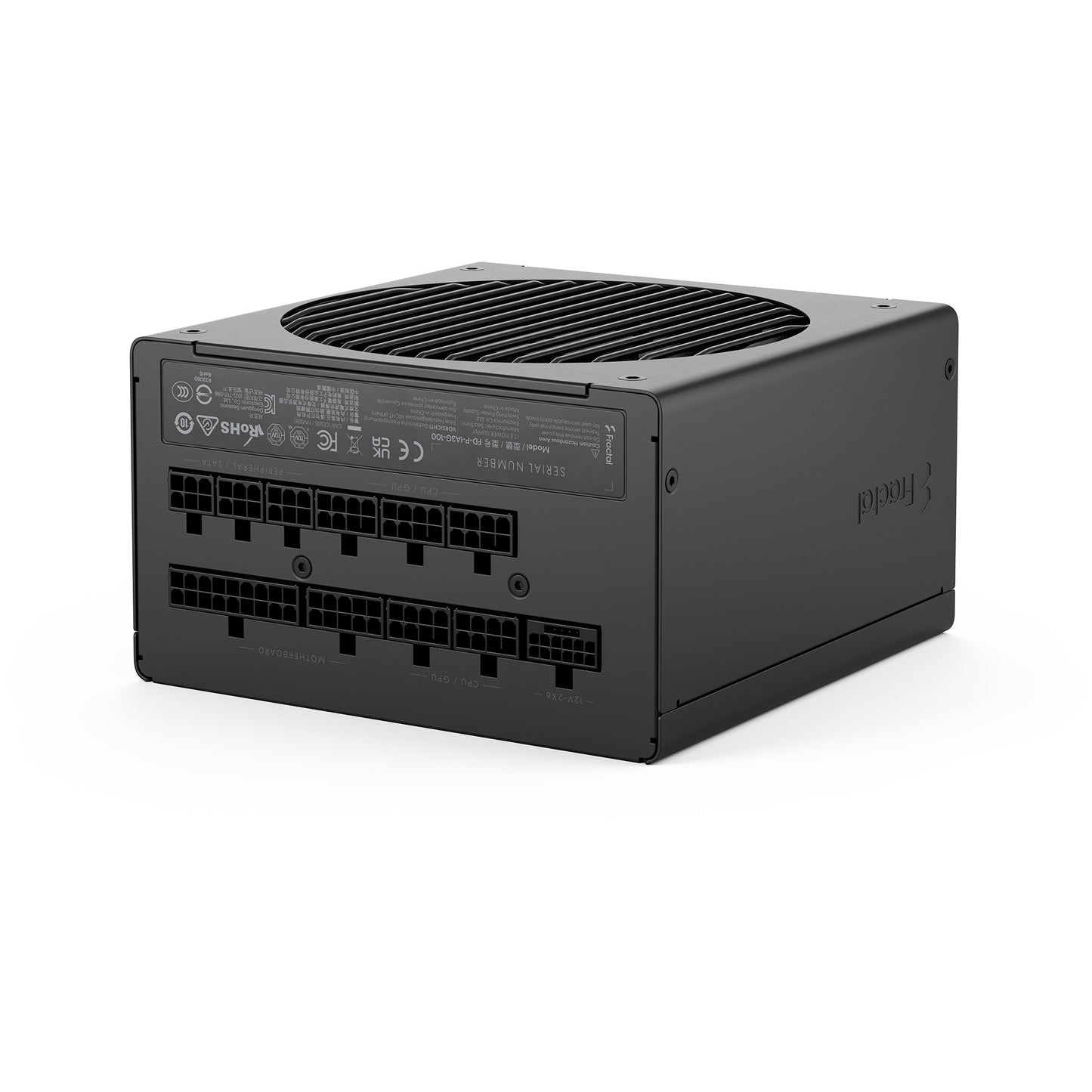Fractal design ion gold 3 modulaire 1000 watt voeding (zwart, 1x 12v-2x6, 3x pcie)