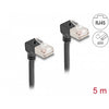Delock rj45 network cable cat.6a s ftp slim 90° downwards downwards angled 5 m kabel (zwart)