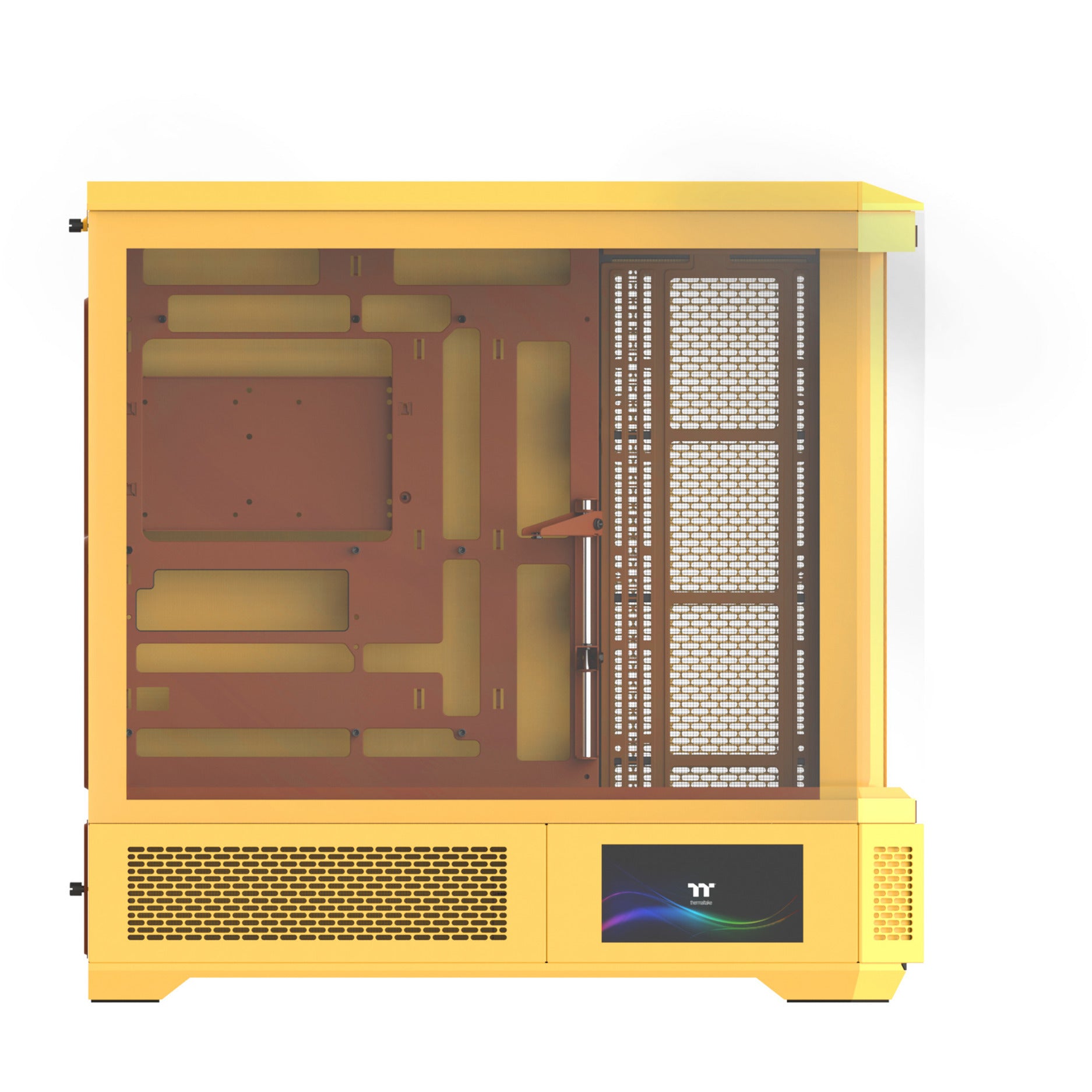 Thermaltake view 600 tg carcasa de torre grande de caramelo de mantequilla (amarillo | 2x USB-A | 1x USB-C | vidrio templado)