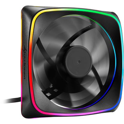 Sharkoon rgb shark lights case fan (zwart, 120 x 120 x 25 mm)