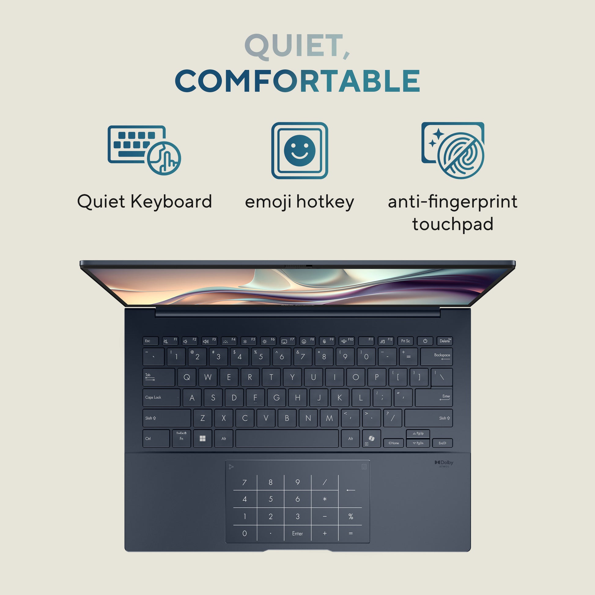 Laptop Asus ZenBook 14 OLED UX3405ca-QD012W 14 (Blu | Core Ultra 7 255h | Arc 140t | 32 GB | SSD da 1 TB)