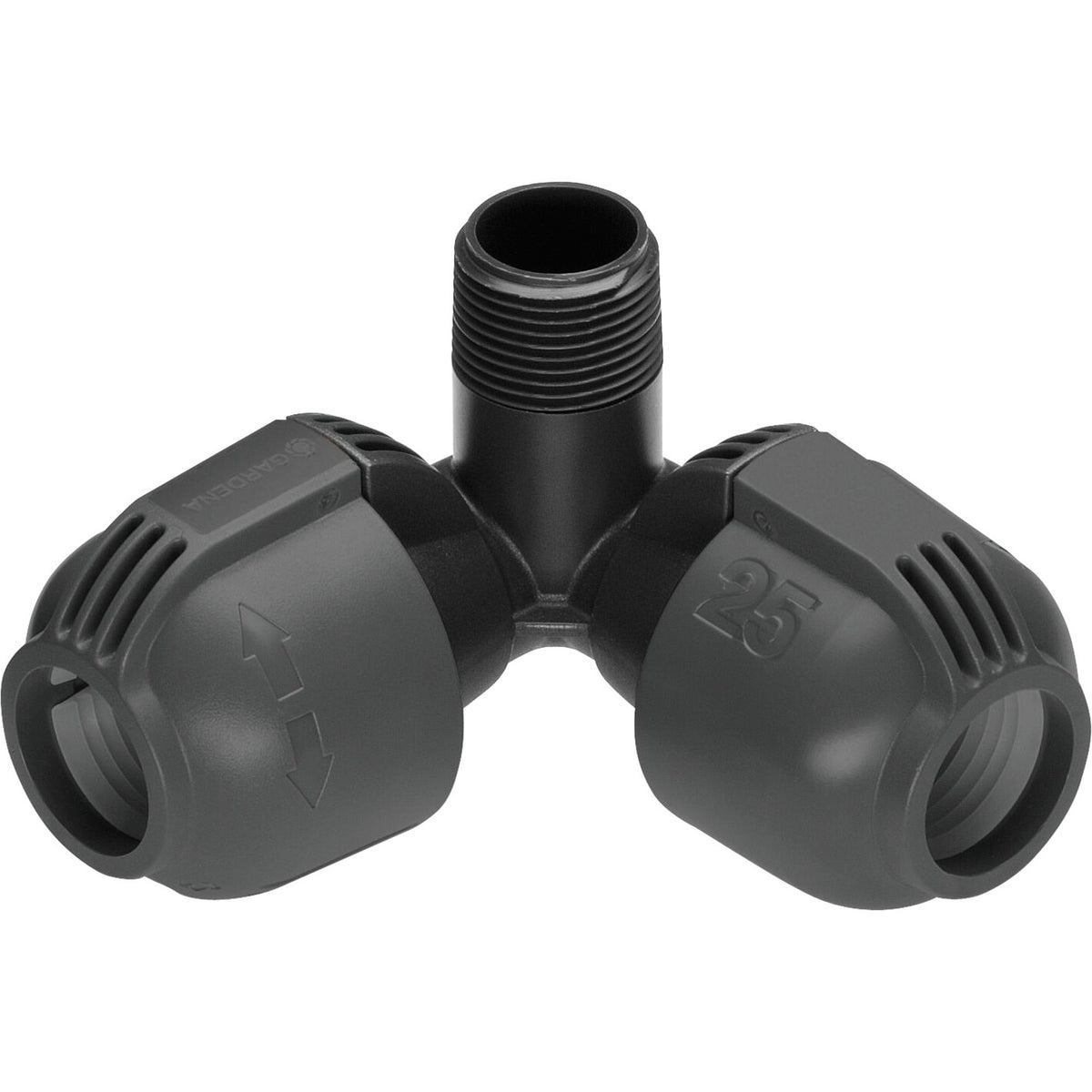Gardena hoekstuk 25 mm x 3 4 buitendraad verbinding (zwart grijs, 2783-20)