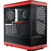 Hyte y40 midi tower behuizing (rood zwart | 2x usb-a | 1x usb-c | tempered glass)