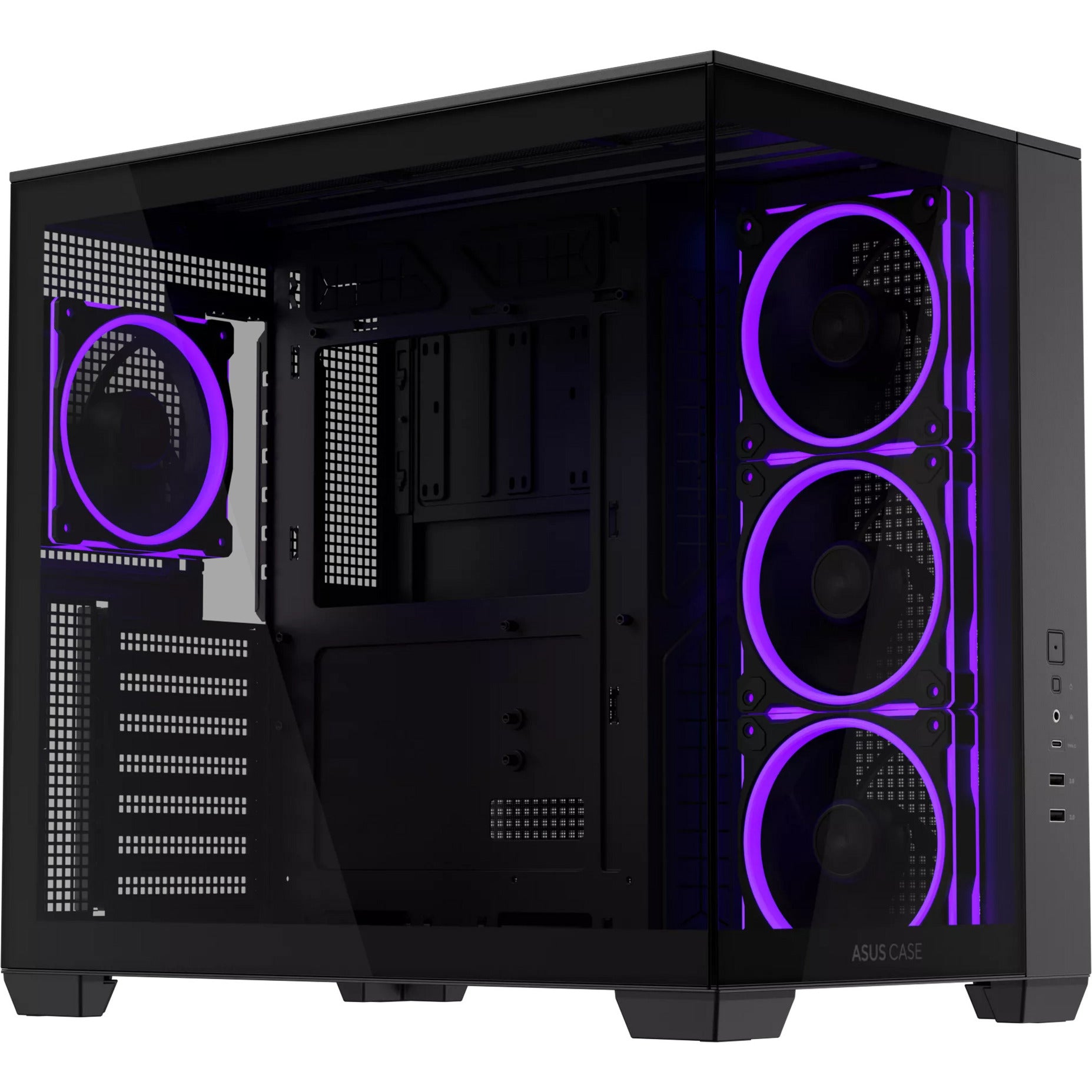 Custodia midi tower Asus a32 plus (nera | 2x USB-A | 1x USB-C | RGB | vetro temperato)