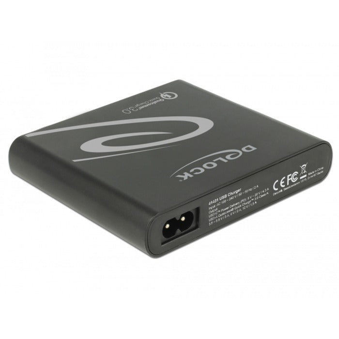 Caricatore USB DELOCK 1x USB Type-C + 3x USB Type-A