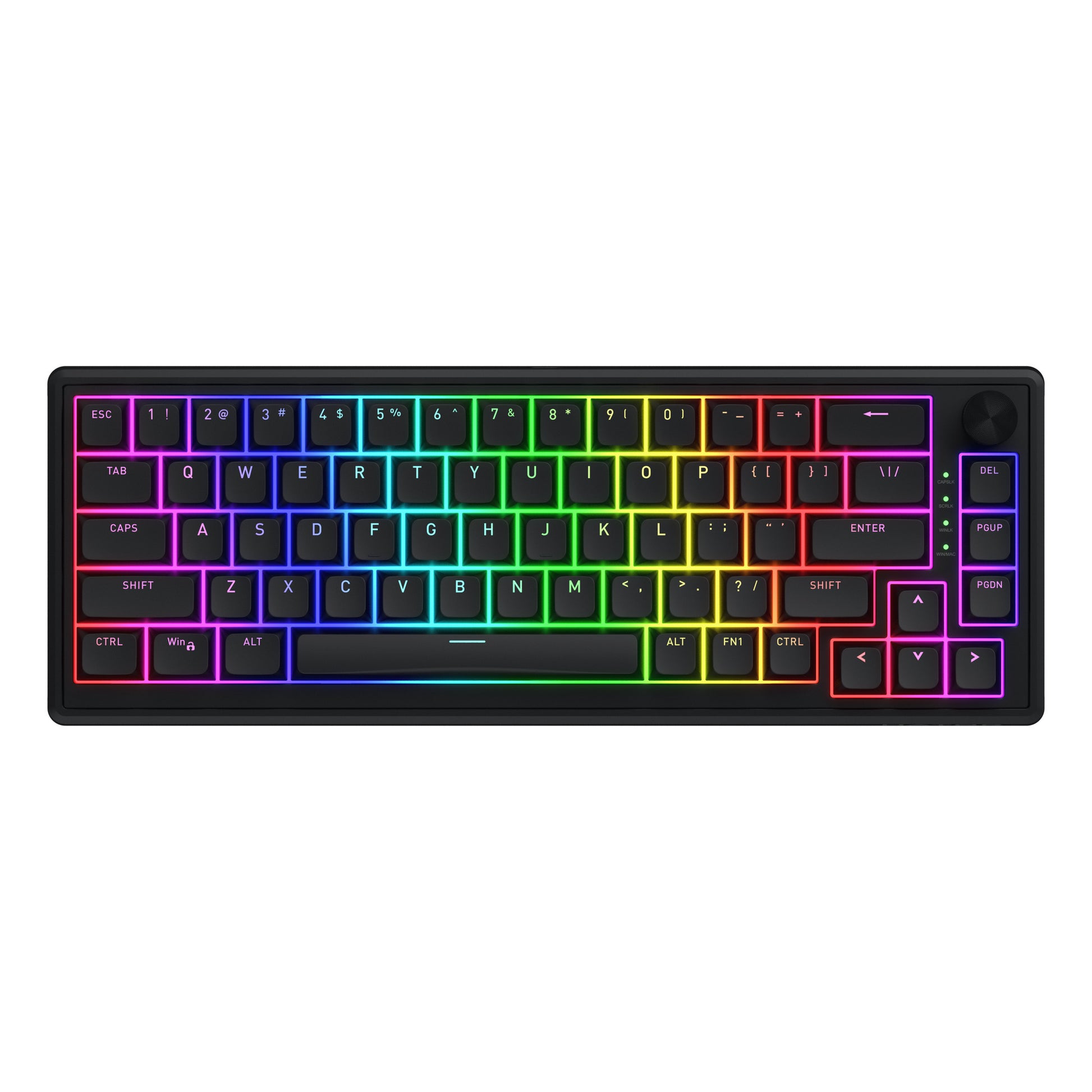 Hator skyfall cablato, tastiera da gioco (nera, layout americano, hator aurum sterling, 65%, rgb, double shot abs, hot-swap)
