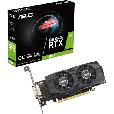 Tarjeta gráfica Asus GeForce RTX 3050 LP BRK OC Edition 6GB GDDR6 (1x DisplayPort, 1x HDMI 2.1, 1x DVI-D)