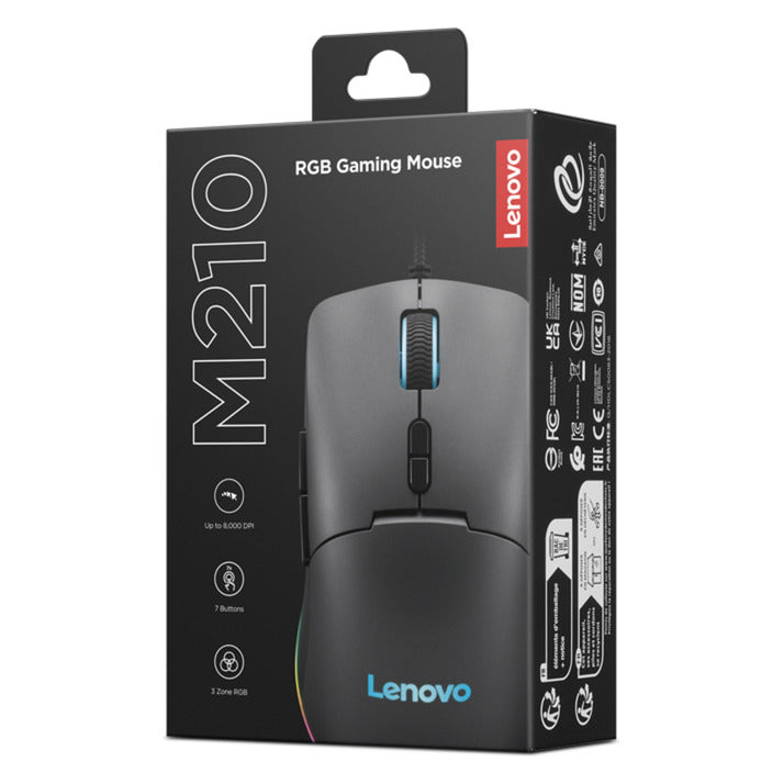 Mouse da gioco Lenovo m210 RGB (nero, 8000 dpi, RGB)
