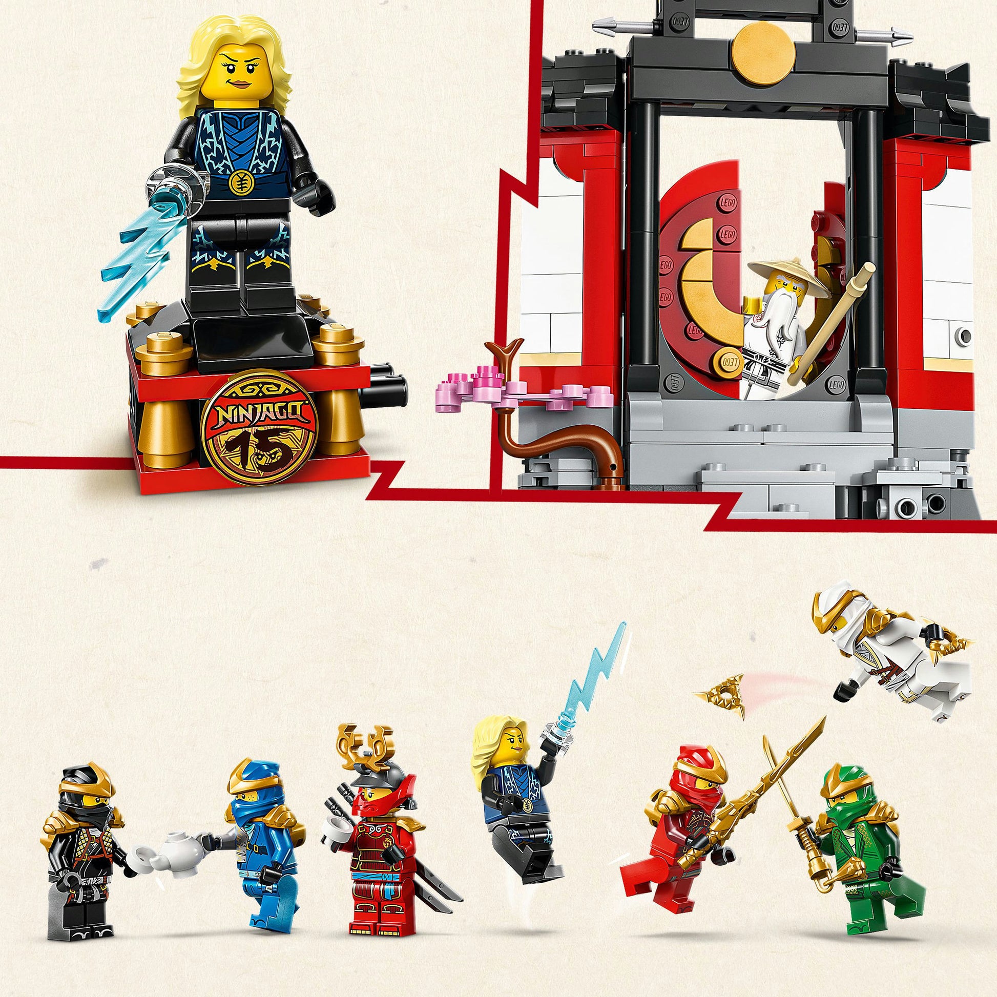 Lego Ninjago 71866 Espositore per il 15° anniversario con personaggi ninja