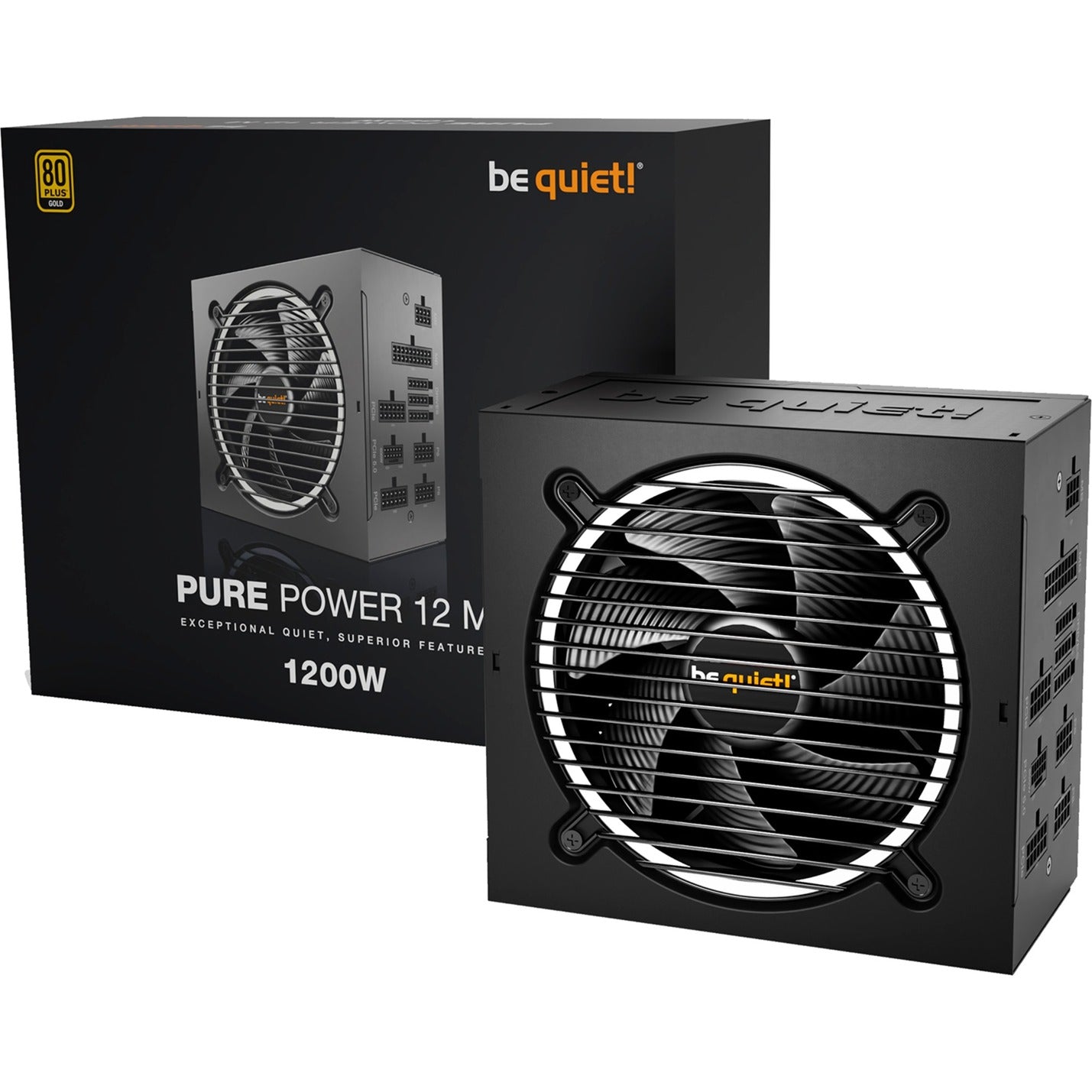 Silenzio! alimentatore modulare pure power da 12 m da 1200 watt (nero, 1x 12v-2x6, 4x pcie)