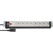 Brennenstuhl premium-line 19 contactdoosstrip voor schakelkasten 8-voudig zw lichtgr 3m h05vv-f 3g1,5 19 -format - afbeelding 1