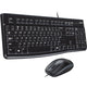 Logitech mk120 desktopset (zwart, eu lay-out (qwerty), rubberdome)