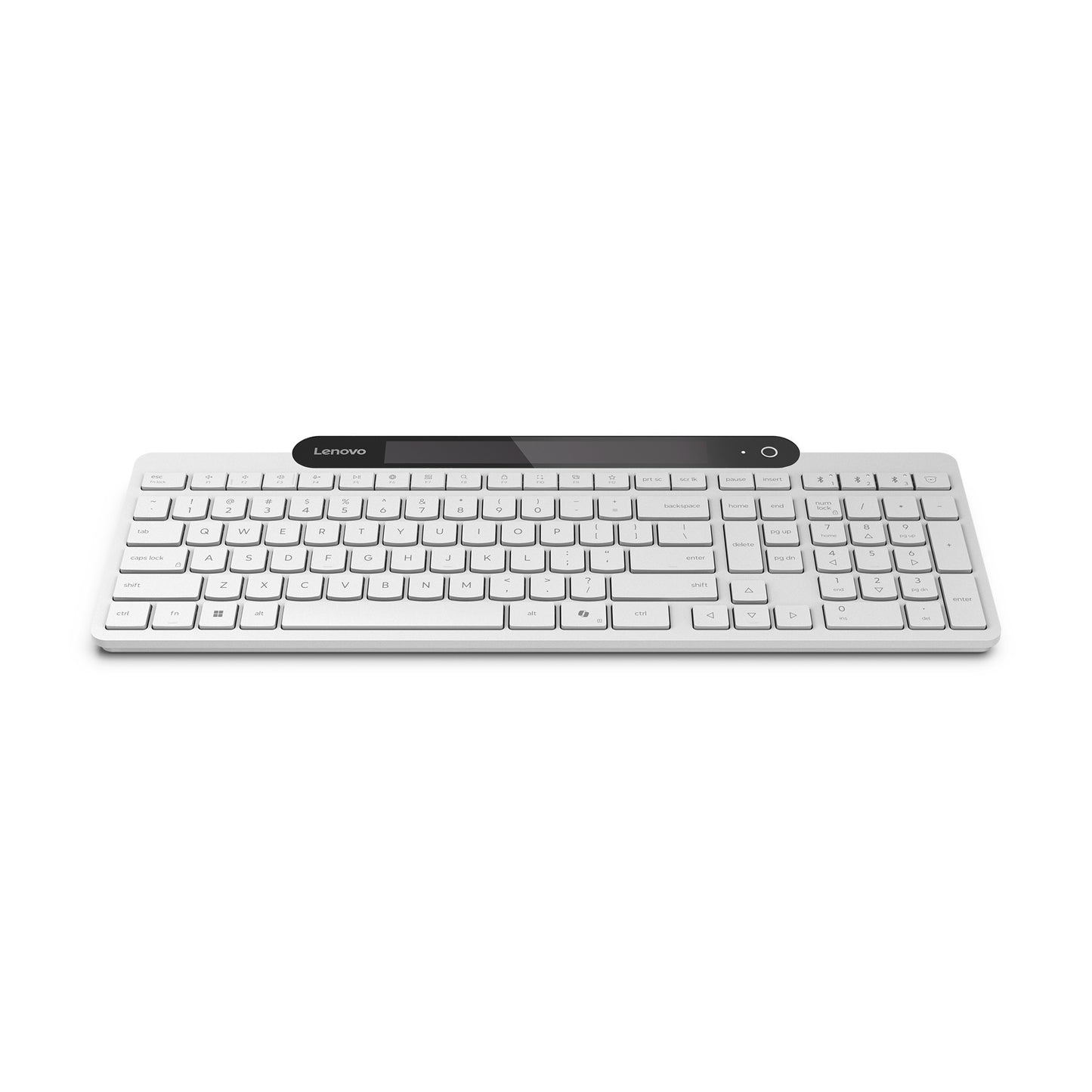 Teclado Bluetooth de carga automática Lenovo 800 (blanco, diseño de EE. UU. (QWERTY), émbolo, 100 %, interruptor de émbolo, Bluetooth 5.1, USB-C)