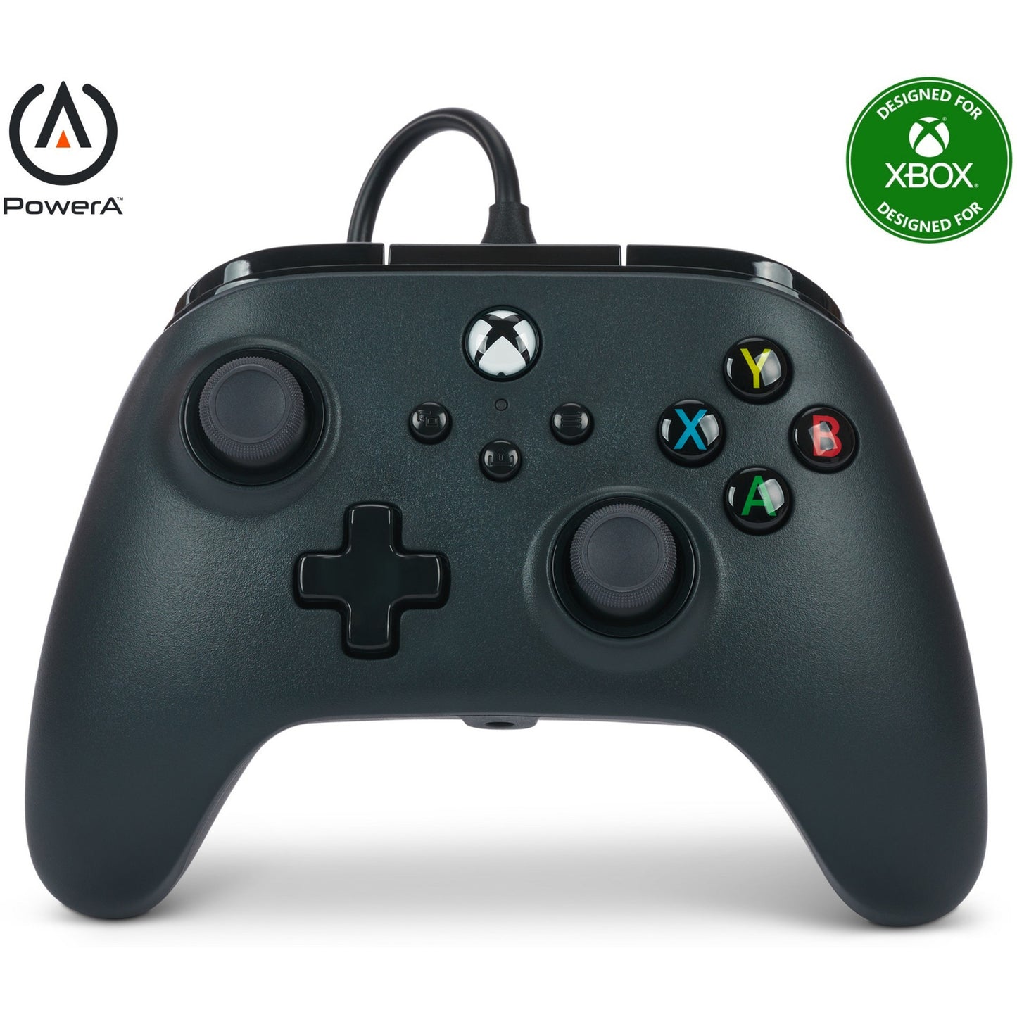 Controlador con cable powera para xbox series x|s (negro, xbox series x|s, xbox one, PC)