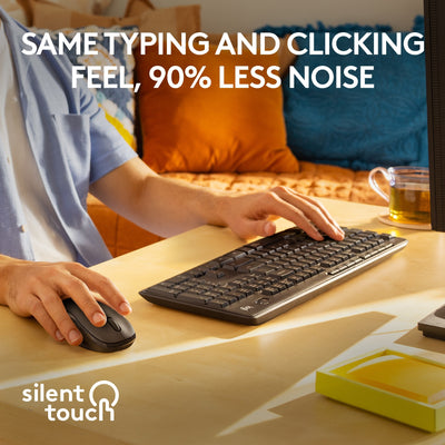 Combinazione di mouse e tastiera wireless silenziosa Logitech MK295