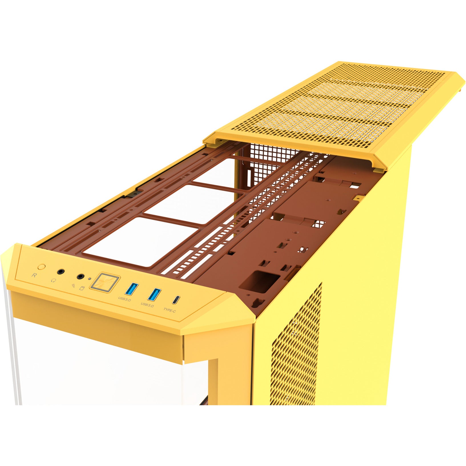 Thermaltake view 600 tg carcasa de torre grande de caramelo de mantequilla (amarillo | 2x USB-A | 1x USB-C | vidrio templado)