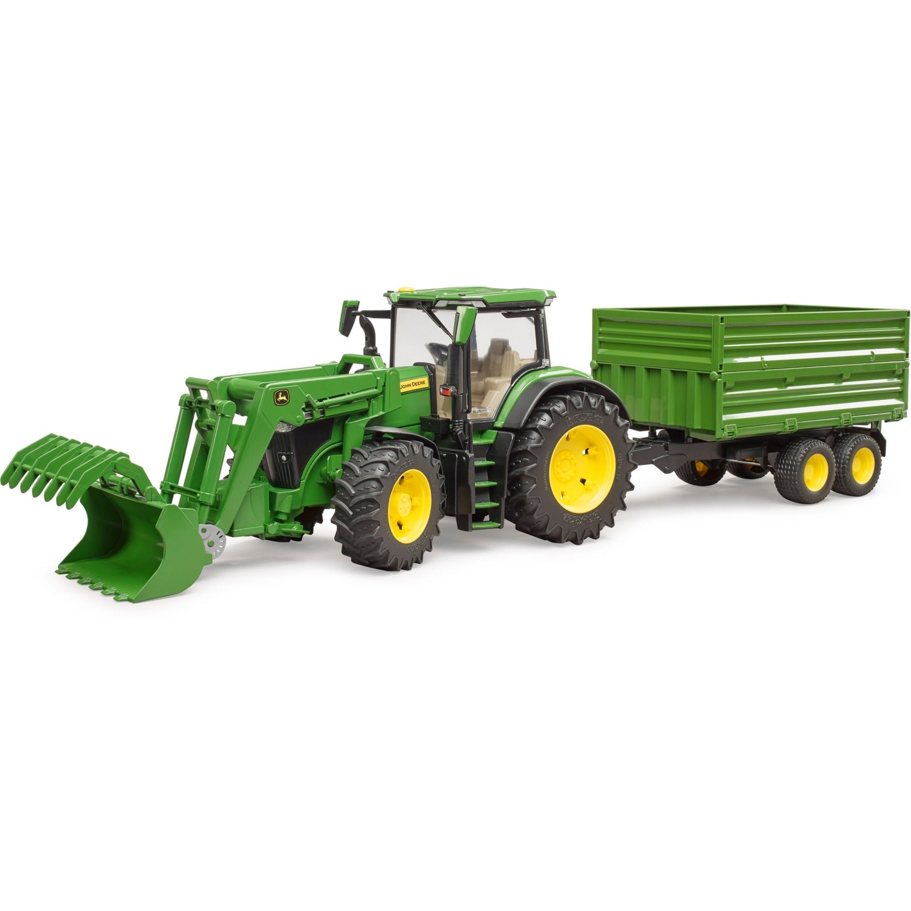 Bruder John Deere 7R 350 con caricatore anteriore e Transportaanha