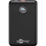 Goobay powerbank compact 10.000 mah (zwart, 10 ah, 1x usb-a, 1x usb-c, power delivery, quick charge) - afbeelding 1